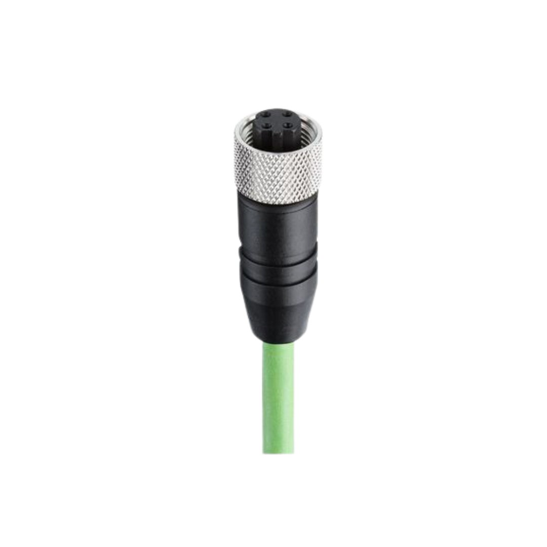 M12 D-coded Female PUR green Ethernet